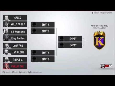 WWE 2k19 CTL Tournament Bracket 1-2 Episode 1
