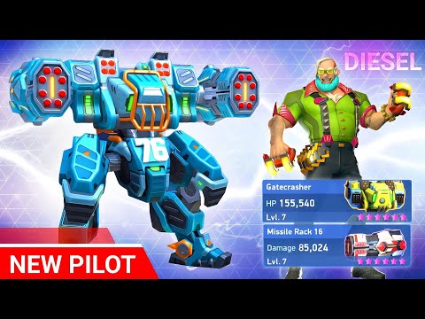 New Pilot Diesel - Gatecrasher with Missile Rack 16 - Mech Arena