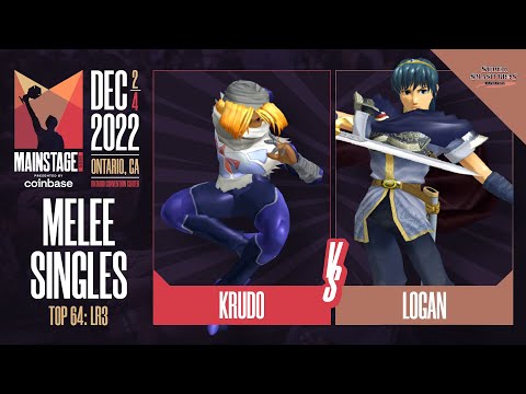 Krudo (Sheik) vs Logan (Marth) - Melee Top 64 Losers Round 3  - Mainstage 2022