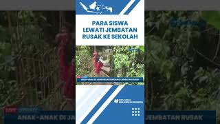 Siswa di Merangin Harus Lewati Jembatan Rusak Menuju Sekolah, Pemkab Sebut Belum Ada Dana