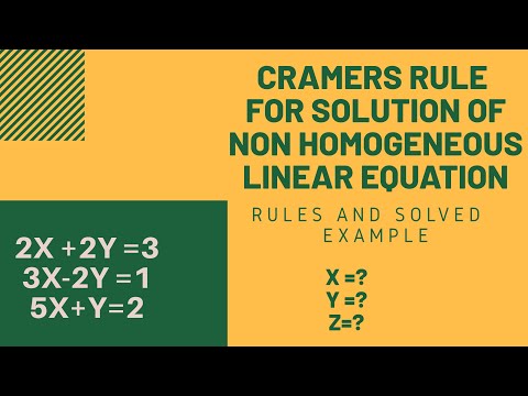 Cramer's rule to solve a system of 3 linear equations -Example