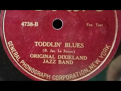 Original Dixieland Jazz Band "Toddlin' Blues" (1923) Okeh 4738 RARE ODJB = Arthur Seaberg (Sjöberg)