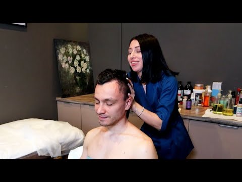 "Your hair make good sound" | ASMR Head and neck massage by Ekaterina
