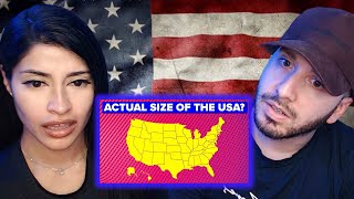 British Couple Reacts to How Big Is USA Actually?