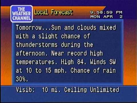 WeatherStar 4000 Local Forecast 4/2/2012 @ 9:58 PM [HQ]