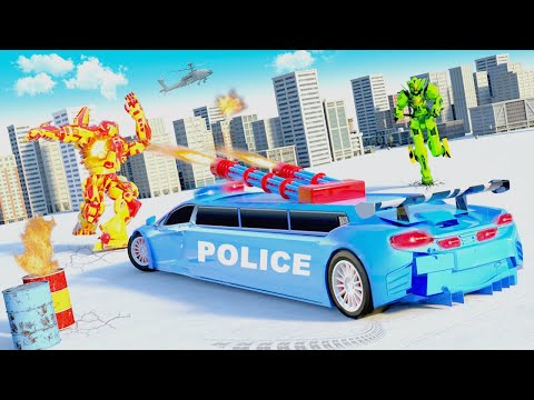 Flying Limo Police Helicopter Car Robot Games 2021 - Gameplay Walkthrough Part 1 (Android, iOS)