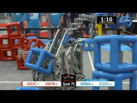 2015 VRC Sci Q75 - 4303C 3987B vs 8086A 2131C - 53 to 74 - VEX Worlds 2015 - Science Division
