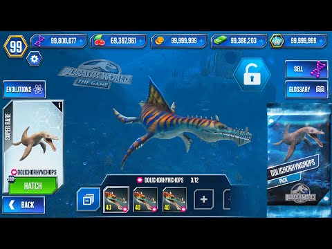 UNLOCKING 999+ X3 DOLICHORHYNCHOPS LV 40 | JURASSIC WORLD THE GAME