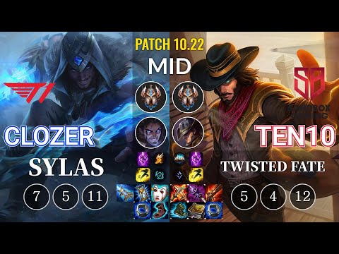 T1 Clozer Sylas vs SB Ten10 Twisted Fate Mid - KR Patch 10.22