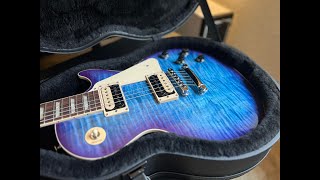 Video thumbnail for 2022 Guitar Center / Musician's Friend Gibson Les Paul Traditional Pro V Blueberry Burst Unboxing by walleyealx