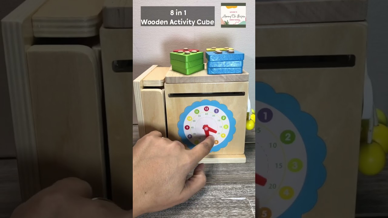 ⏰ Learning the Clock | 8-in-1 Wooden Montessori Toys | Wooden Sorting & Stacking Toys