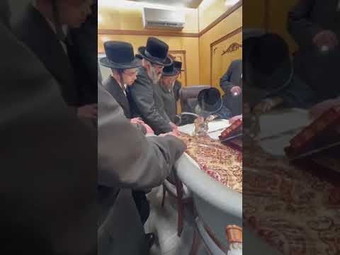 Viznitz Boro Park Rebbe Writes A Letter In A Sefer Torah - Nissan 5783