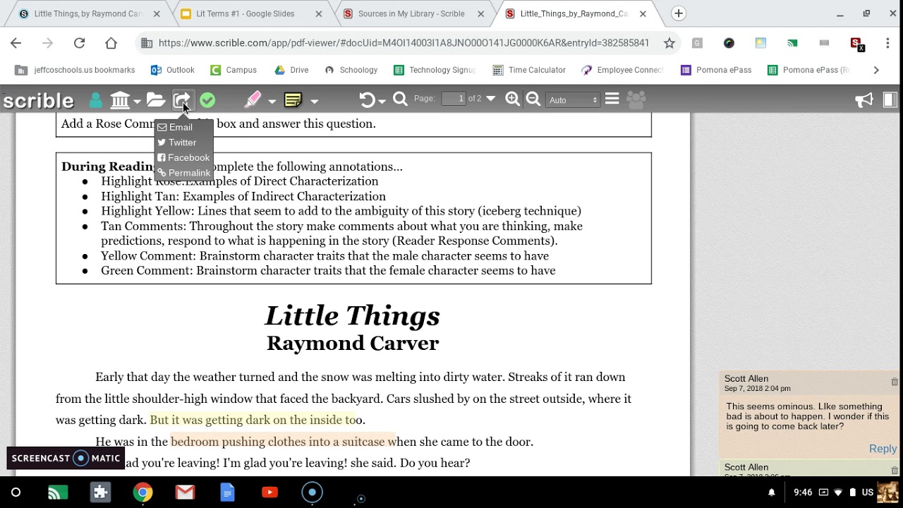 Submit Annotations in Scrible
