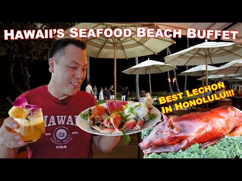 Seafood Beach Buffet in Hawaii | Best Crispy Roast Suckling Pig Lechon in Honolulu!
