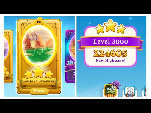 level up 3000 ⭐⭐⭐ bubble witch 3 saga gameplay ( select chapter 251 )