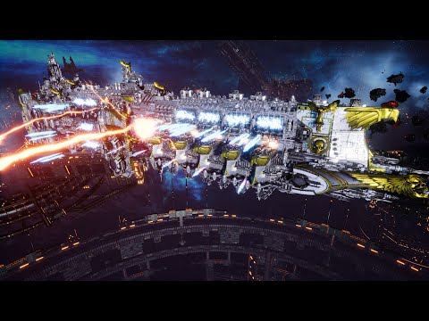 Imperator Somnium vs Orks - Veritatem Imperialis Mod - Massive Battle - Battlefleet Gothic Armada 2