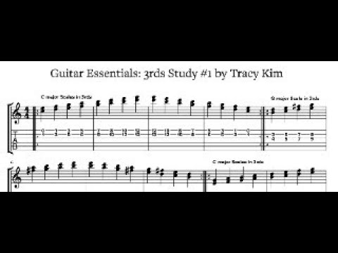 How To Play 3rds on the Guitar- All Styles- Beginner Lesson- FREE TABS WORKSHEET in Description