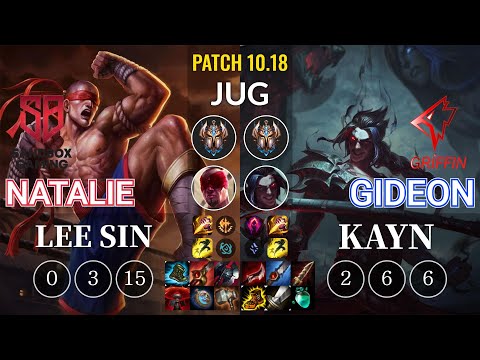 SB Natalie Lee Sin vs GRF GIDEON Kayn Jungle - KR Patch 10.18