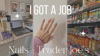 I Got a Job!! Trader Joe’s Haul, Nail Day // toddlers and newborn mom vlog