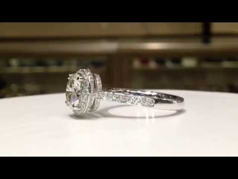 2.50 Carat Total Weight Natural Diamond Halo Style Ring in 14K White Gold