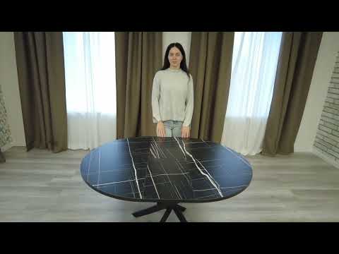 Миниатюра изображения товара Обеденный стол Tetchair Manzana 100x100+30x75 (мрамор черный/черный)