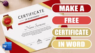 Create a certificate template in word for free - lots of tips and tricks!