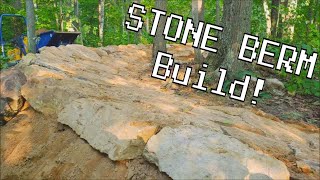 Building a STONE BERM for the Mountain Bike Trail at Snowkraft! (Time-Lapse Video)