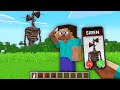 WHAT if you CALL SIRENHEAD in Minecraft - GAMEPLAY MONSTER SCHOOL minecraft animations