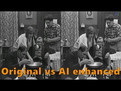 Charlie Chaplin - The Tramp - Original vs AI enhanced comparison