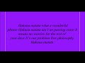Timon And Pumbaa Theme Song Lyrics