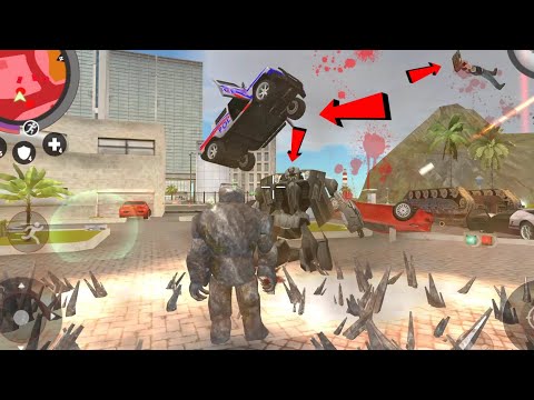Stone Giant (Golem Man Tossing Car on Police Robot) Golem thorns in Road - Android Gameplay HD