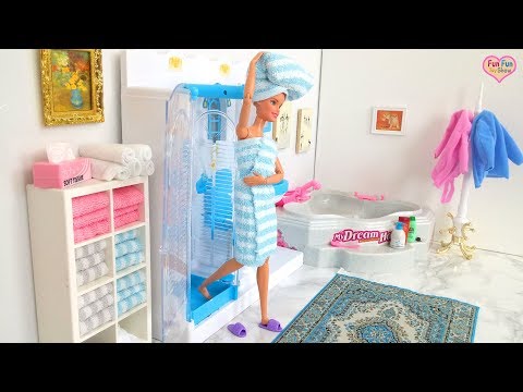 Barbie doll Shower Time! Waktu mandi boneka Barbie! Barbie boneca Tempo de banho