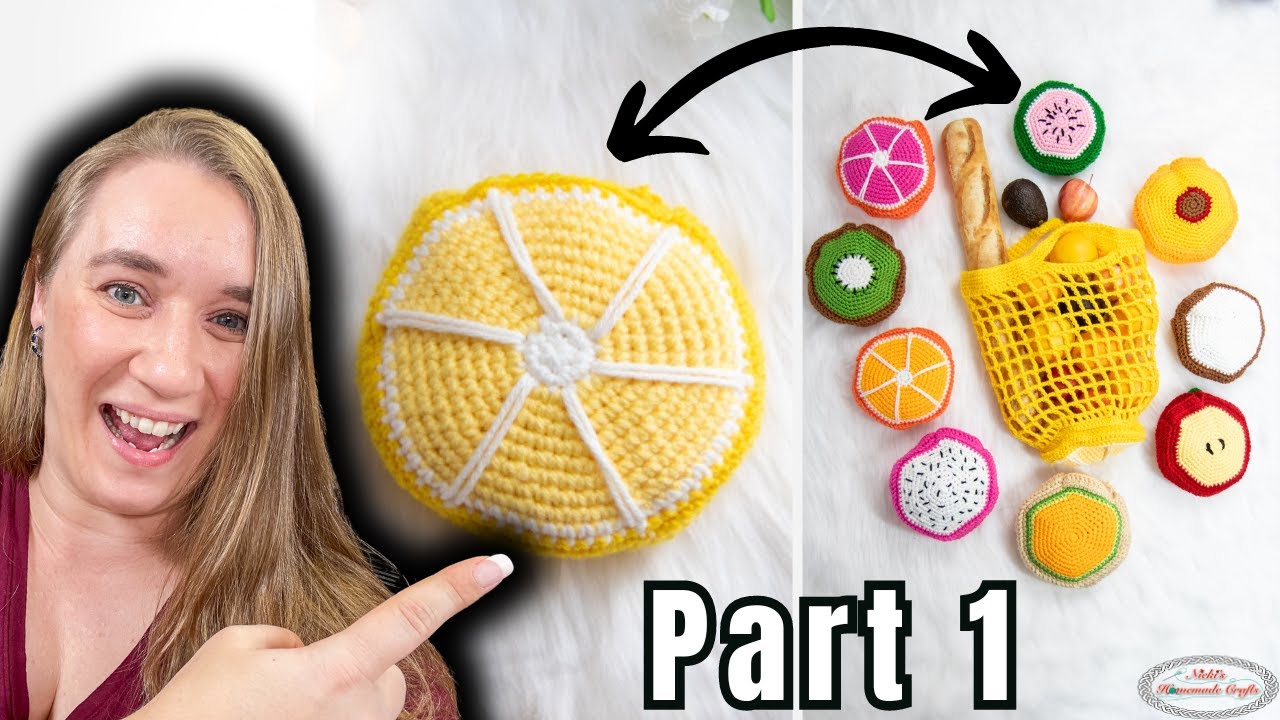 Part 1 - FREE 10-in-1 No Sew Foldable FRUIT Crochet Market Bag Pattern - LIVE Crochet Along