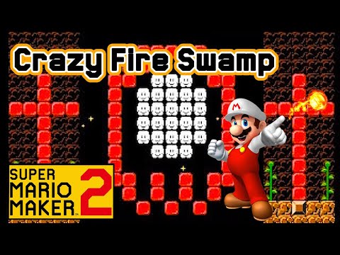 Super Mario Maker 2 - Mario Explores a Crazy Fire Swamp!
