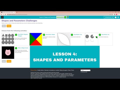 Code.org Lesson 4 Shapes Parameters | Unit 3 - Interactive Animations and Games (22-23)