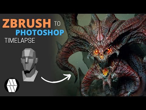 ZBrush to Photoshop Timelapse - Demon Concept