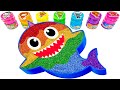 Satisfying Video L Mixing All My Slime Smoothie In Rainbow Baby Shark Bath Cutting ASMR By YoYo