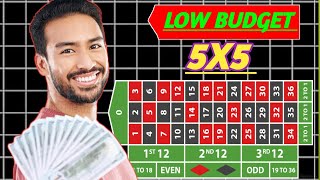 LOW BUDGET 5X5 ROULETTE SYSTEM 😱 ROULETTE STRATEGY TO WIN / CASINO ROULETTE #MONEY #CASINO #viral