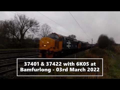 37401 & 37422 with 6K05 at Bamfurlong - 03rd March 2022
