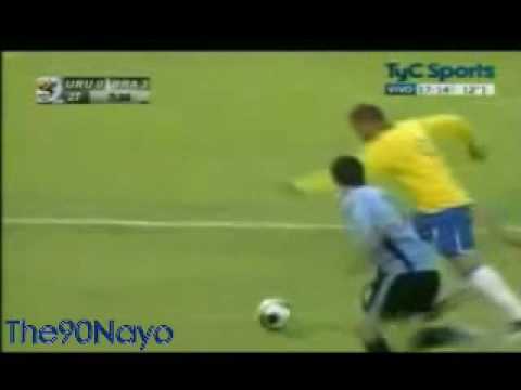 Gol de Fabiano Uruguay vs Brasil  6-junio-09
