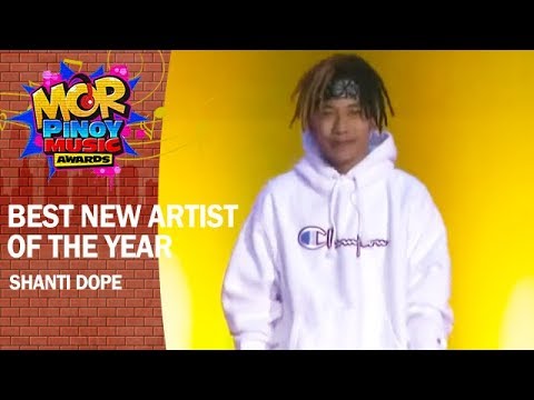 Shanti Dope wins the Best New Artist of the Year award at the MOR Pinoy Music Awards 2019!