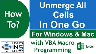 How to unmerge all cells in one go using VBA in Excel