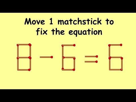 Fix 8-6=6 | Match Stick Puzzles #72 | Puzzles with Answer | Move 1 matchstick