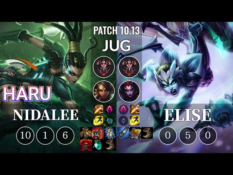 HLE Haru Nidalee vs Elise Jungle - KR Patch 10.13