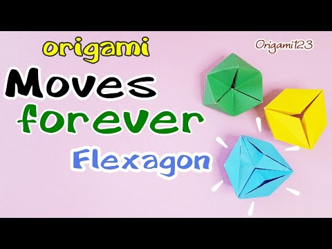 How to fold an Origami Moving Flexagon - Origami moves forever/easy flexagon