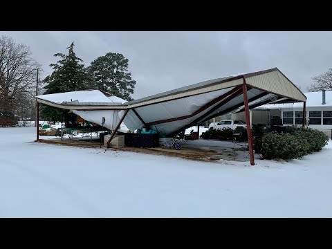 Building / Structure Collapses from Snow / Ice Storm Shreveport LA February 2021
