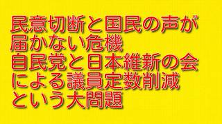 【民意切断と国民の声が届かない危機】自民党と日本維新の会による議員定数削減という大問題