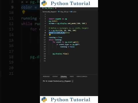 How To Draw A Rectangle In Pygame Python Programming Tutorial