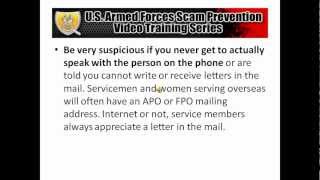 Online Romance Scam Prevention For U.S. Soldiers