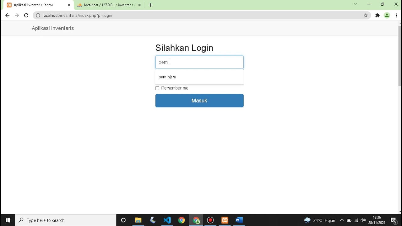13. Cek Semua Fitur Aplikasi Inventaris Kantor Sederhana #UKK #UJILEVEL #RPL